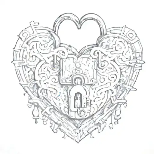 heart shaped lock tattoo design idea