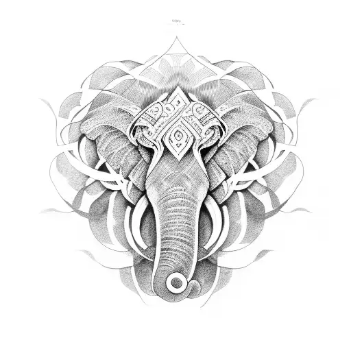 Lion Elephant  tattoo design idea