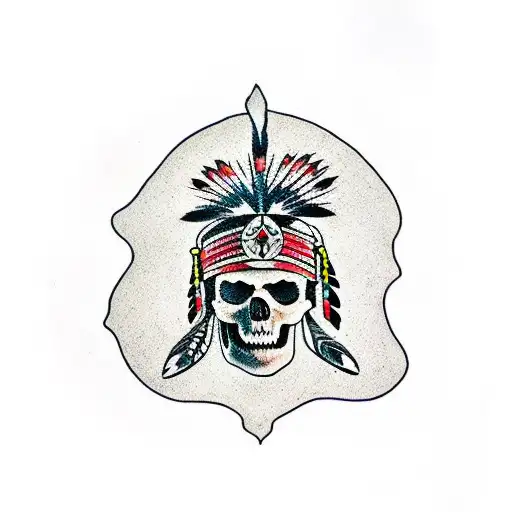 native American skull tattoo tattoo design idea