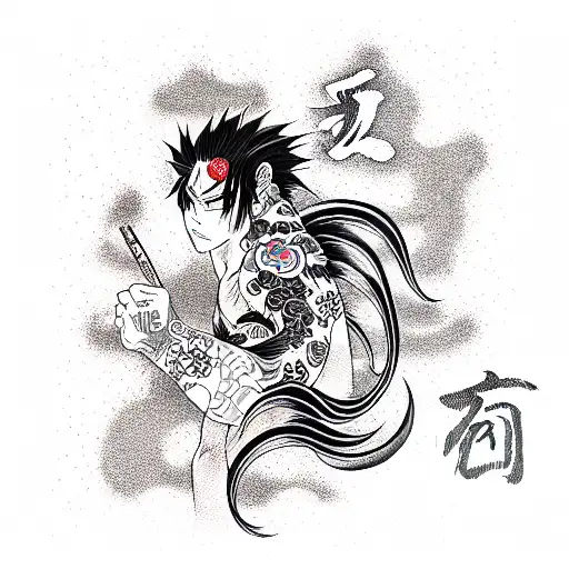 anime hero tattoo design idea