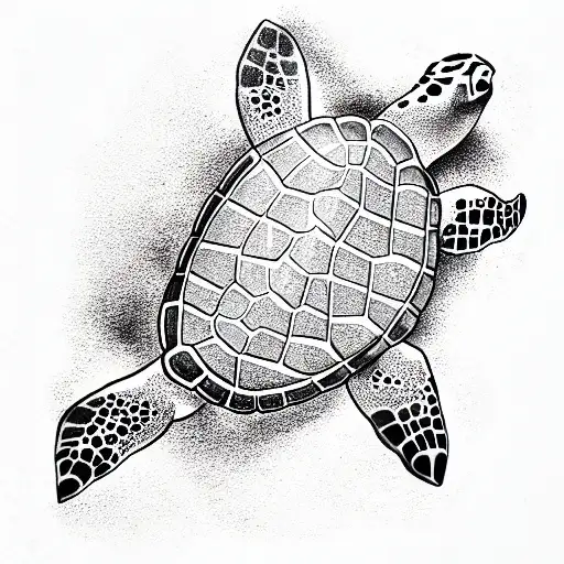 turtle underwater sunshine epic 3d coral black n white tattoo design idea
