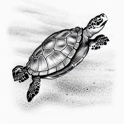 turtle underwater sunshine epic 3d coral tattoo design idea