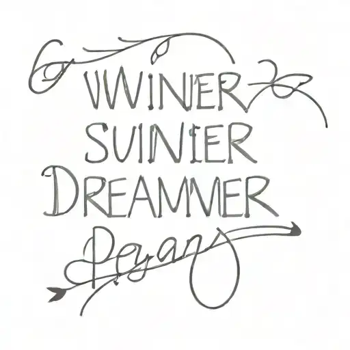 text : A winner is just a dreamer who never gives up tattoo design idea