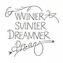 text : A winner is just a dreamer who never gives up tattoo design idea