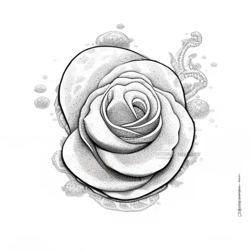 sea turtle, 3 flowers tattoo design idea