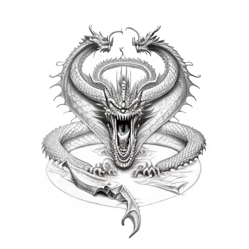 Dragon lord of the ring tattoo design idea