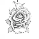clock with roses and a ladybug tattoo design idea