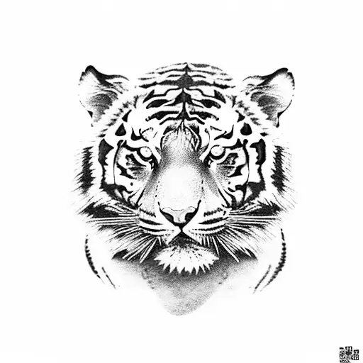 mom tiger with cubs tattoo design idea