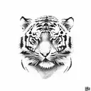mom tiger with cubs tattoo design idea