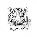 mom tiger with cubs tattoo design idea