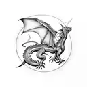 realistic dragon flying over the night sky tattoo design idea