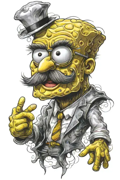 gigachad spongebob squarepants tattoo design idea