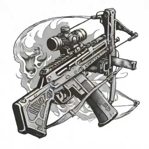 Call of duty  fire bow tattoo design idea