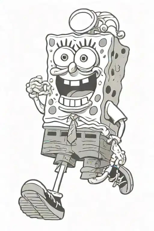 gigachad spongebob squarepants tattoo design idea