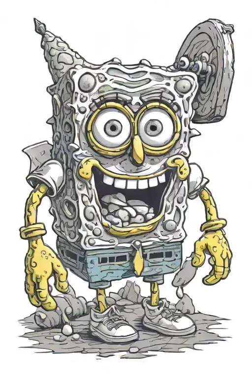 gigachad spongebob squarepants tattoo design idea