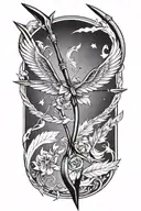 Bow and arrow tattoo design idea