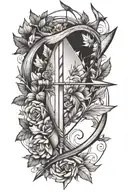 Bow and arrow tattoo design idea