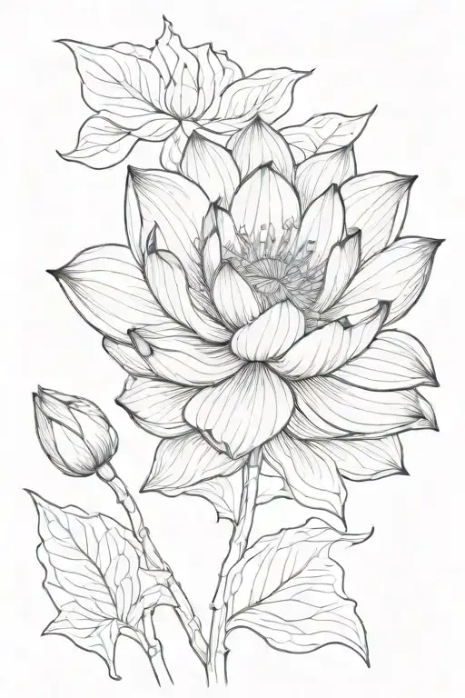 lotus flower blooming tattoo design idea