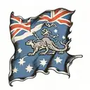 Australian flag waving tattoo design idea