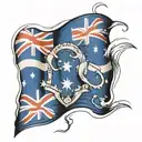Australian flag waving tattoo design idea