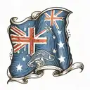 Australian flag waving tattoo design idea