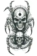 spider with skull tattoo design idea