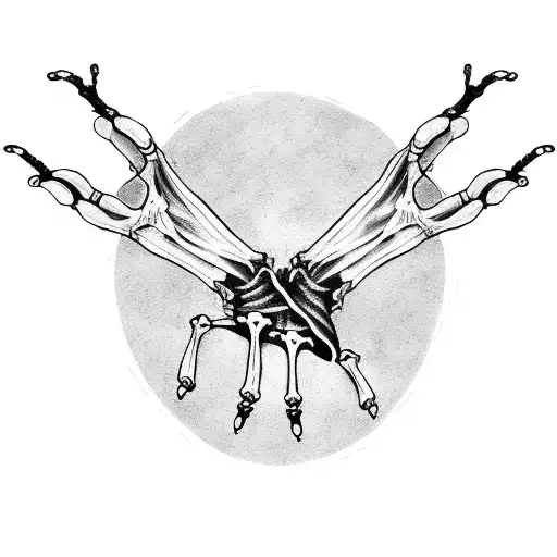 skeleton hand tattoo with anime effects  tattoo design idea