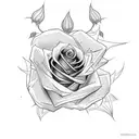 anime rose back of hand tattoo bleeding thorns sharp saying "Ummi" tattoo design idea