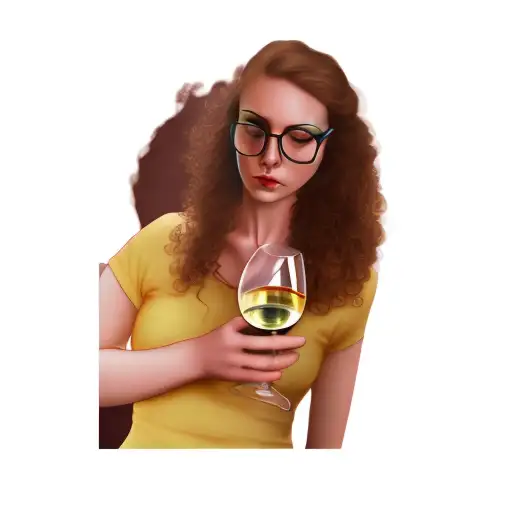 a woman holding a glass of wine tattoo design idea