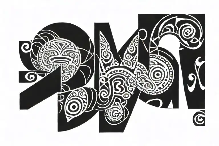 Alana And Gaby INITIALS EJG MADE tattoo design idea