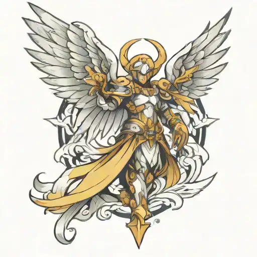 holy angemon tattoo design idea