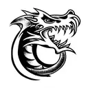 Dragon head facing front tattoo design idea