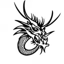 Dragon head facing front tattoo design idea