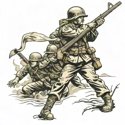 battle of iwo jima marines tattoo design idea