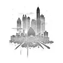 Atlanta skyline with "Wreck City" in script underneath tattoo design idea