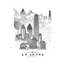 Atlanta skyline with "Wreck City" in script underneath tattoo design idea