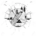 Atlanta skyline with "Wreck City" in script underneath tattoo design idea