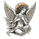 guardian angel protecting tattoo design idea