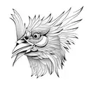 a chicken with jaws mouth tattoo design idea