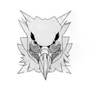 a chicken with jaws mouth tattoo design idea