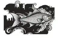 redfish with Saint marks Florida in background tattoo design idea