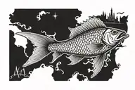 redfish with Saint marks Florida in background tattoo design idea