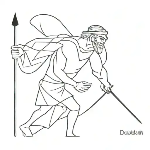 david and goliath tattoo design idea
