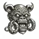 hand brass knuckles tattoo design idea