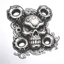 hand brass knuckles tattoo design idea