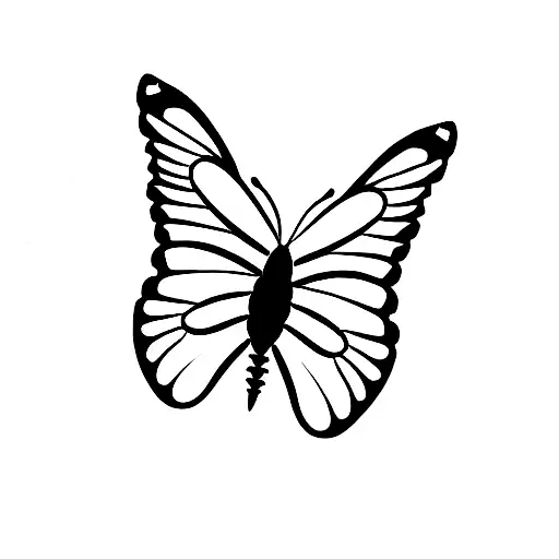 butterfly with a flower wing and a semi colon as the body tattoo design idea