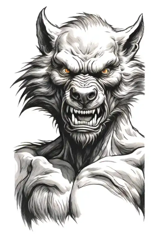 werewolf tattoo design idea