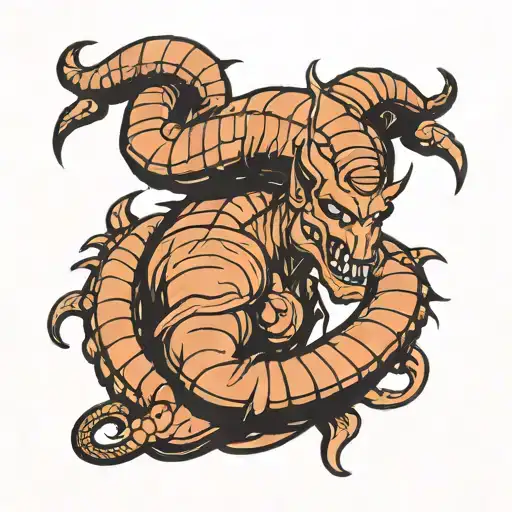 scorpio body with a capricorn head wearing tattoo design idea