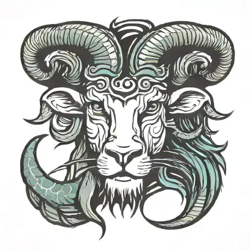 capricorn head with scorpios body shaped like tattoo design idea