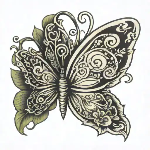 heart infinity butterfly peanut  tattoo design idea